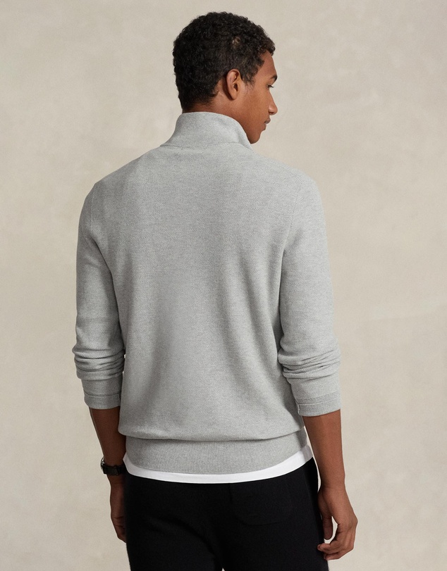 Polo Ralph Lauren - Mesh-Knit Cotton Quarter-Zip Sweater