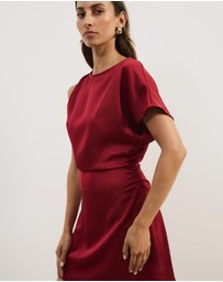 Atmos&Here - Alix Satin Tuck Mini Dress