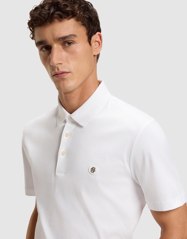 BOSS - Mercerised-Cotton Polo Shirt With Double Monogram