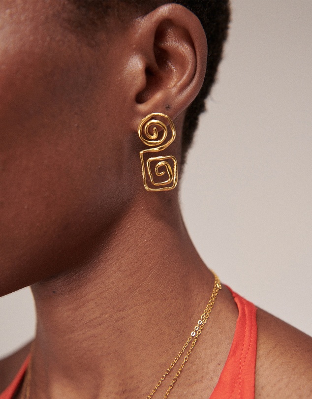 Ottoman Hands - Megara Geometric Spiral Stud Earrings