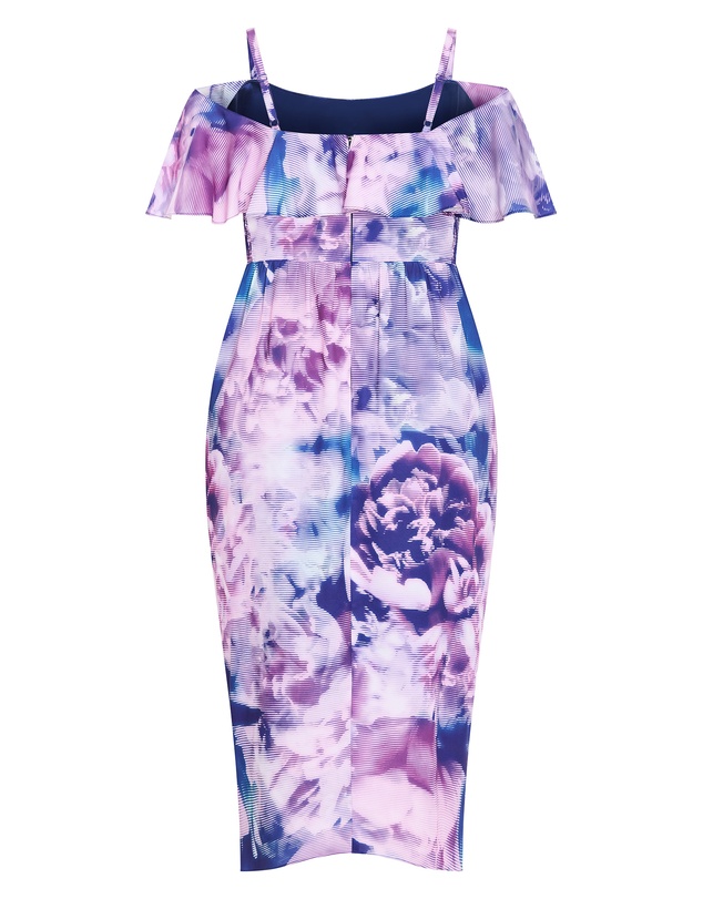 City Chic - Floral Drape Midi Dress