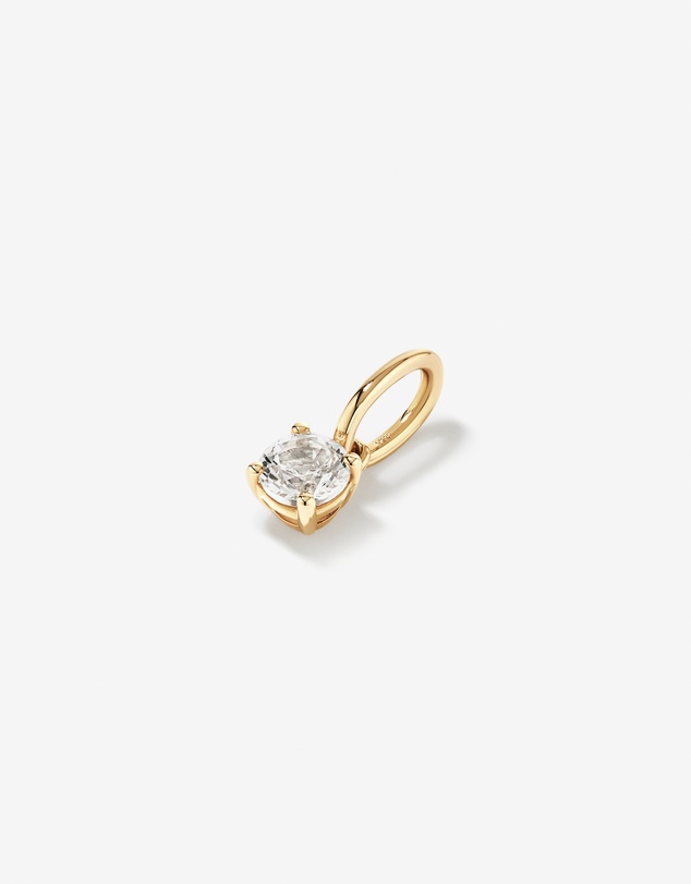 Michael Hill - Round Created White Sapphire Birthstone Pendant in 10kt Yellow Gold