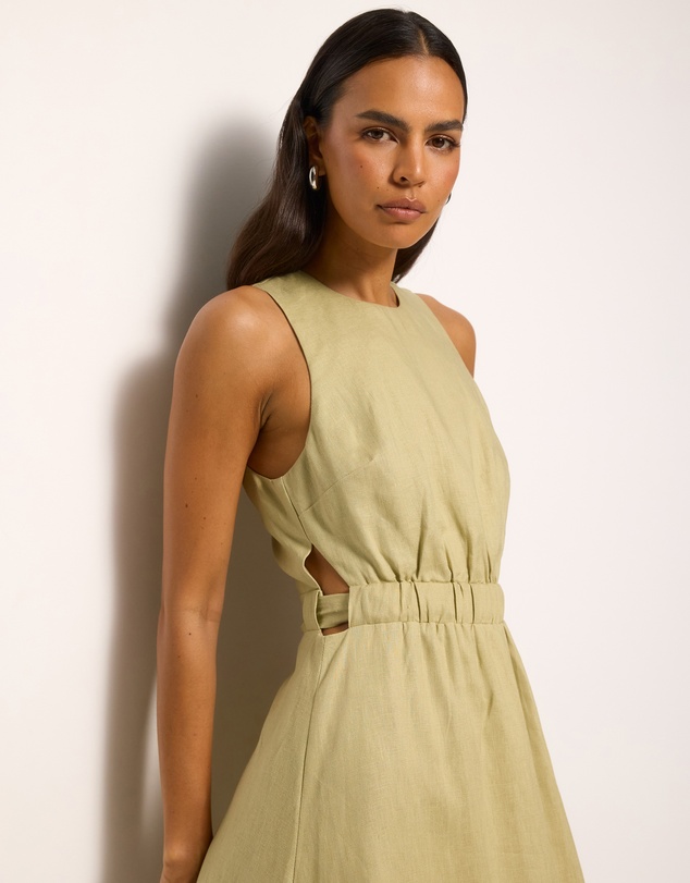 AERE - Mysa Linen Midi Dress
