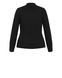 City Chic - Plus size Remi Cut Out Jumper - black