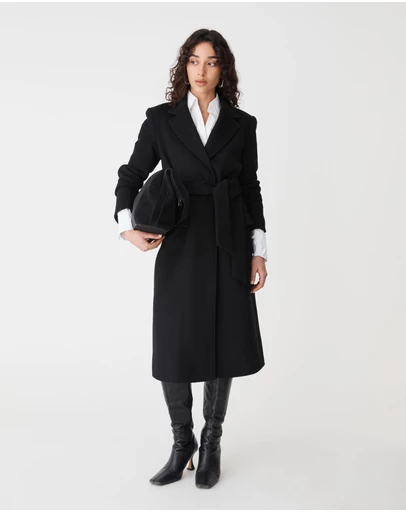 Forcast - Orla Wool Blend Tie Waist Coat