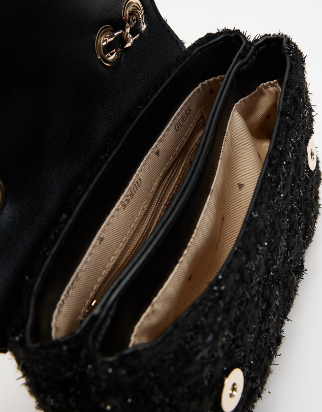 GUESS - Giully Mini 2 Comp Convertible Flap Tweed Bag
