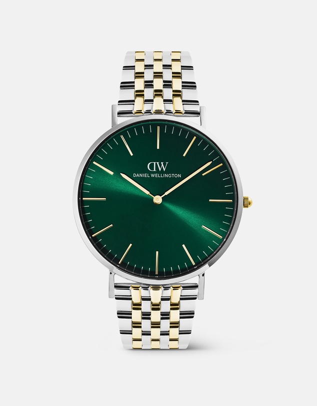 Daniel Wellington - Classic 40mm 7-Link Emerald Two-Tone