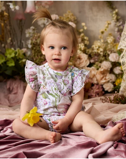 Fleur Harris - 'Heirloom Treasures' Sweet Bubble Romper in Gardenia