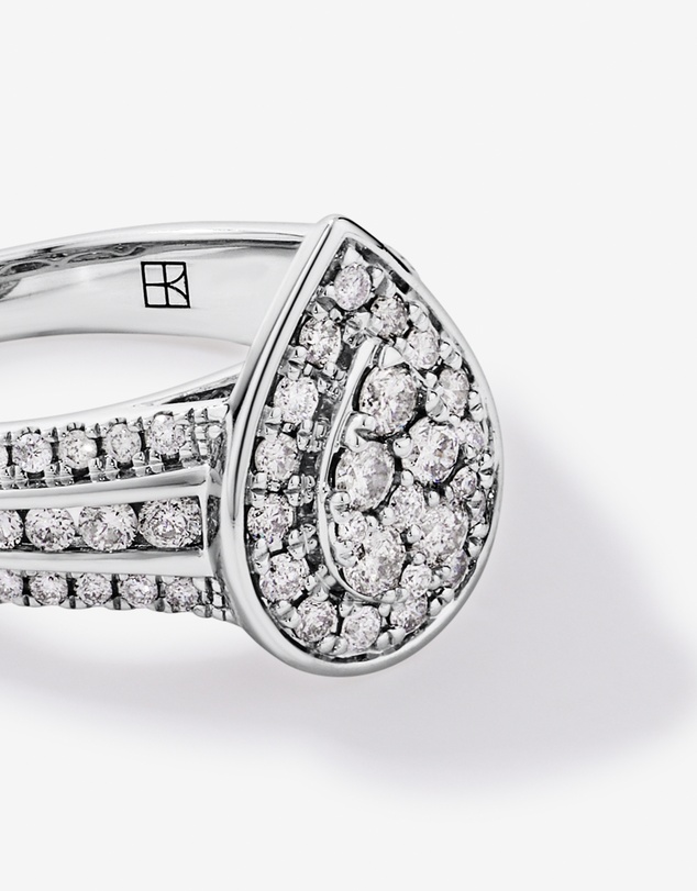 Michael Hill - 0.85 Carat TW Pear-Shaped Diamond Cluster Ring in Sterling Silver