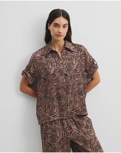 Country Road - Print Short Sleeve Cupro Shirt