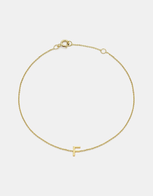 Zoe Olivia - 9K Gold Initial F Bracelet