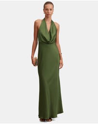 Forever New - Becca Cowl Halter Neck Satin Gown