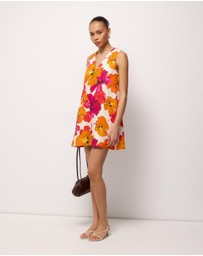 AERE - Odette Linen V Neck Shift