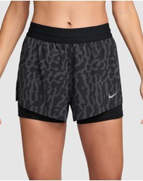 Nike - Swift Dri-FIT Mid-Rise 2-in-1 Printed Running Shorts