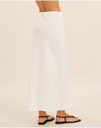 AERE - Linen Bias Cut Midi Skirt