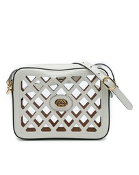 Pre-Loved by Azura Reborn - Pre-Loved Cutout Leather and Flora Canvas Infinity Crossbody