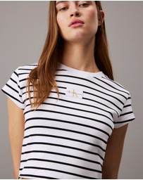 Calvin Klein Jeans - Ribbed Monogram Logo T-Shirt