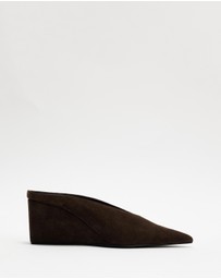 AERE - Suede Wedge Pumps