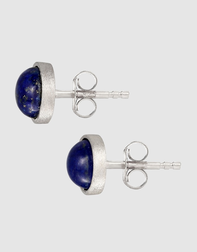 Kuzzoi - Lapis Lazuli Stud Earrings in 925 Silver
