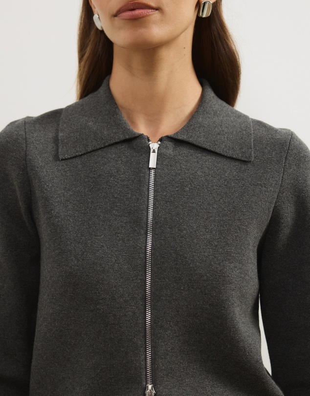 Atmos&Here - Delilah Long Sleeve Double Ended Zipper Knit Jacket
