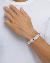 Kuzzoi - ICONIC EXCLUSIVE - Bracelet Male Bangle Feather 925 Sterling Silver