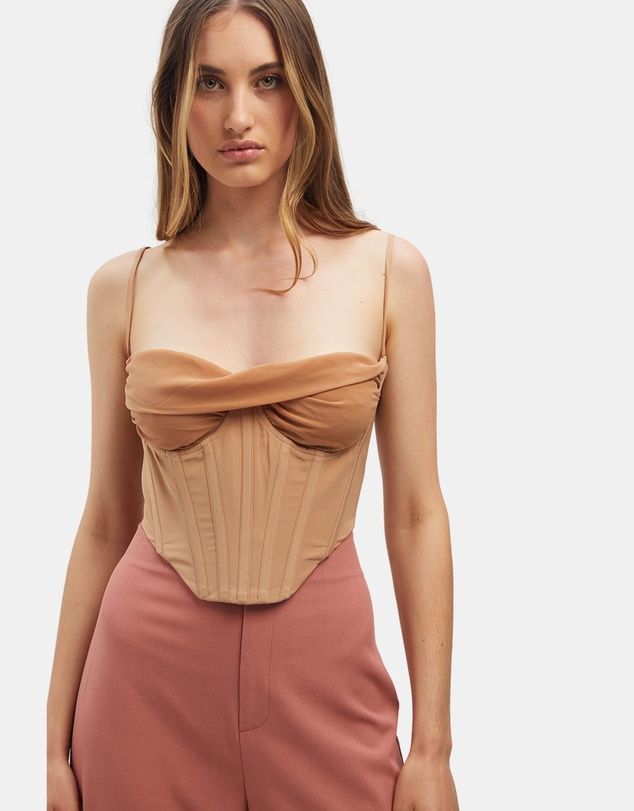 Bardot - Femme Crepe Corset Top