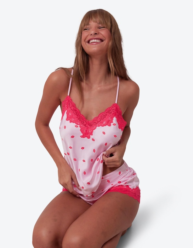 Bras N Things - Angelica Kisses Cami - Print/Pink