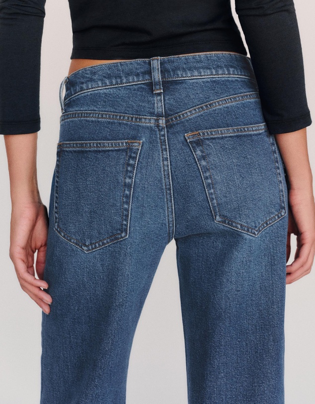 Reformation - Miles Stretch Mid Rise Straight Leg Jeans