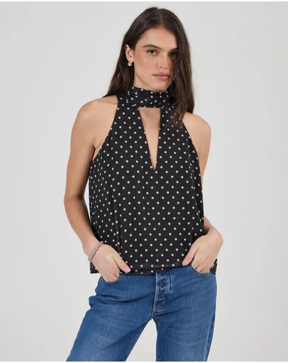 Rolla's - Edie Halter Polka Dot Tops