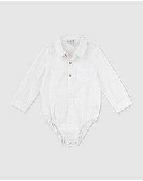 Designer Kidz - Archie L/S Button Romper