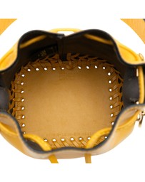 Pre-Loved by Azura Reborn - Pre-Loved Mini Embossed Leather Whipstitch Mon Tresor Bucket Bag