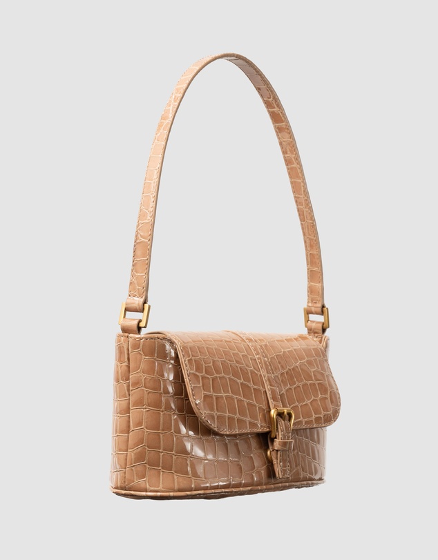By Far - Miranda Baguette Croco Embossed Leather Bag