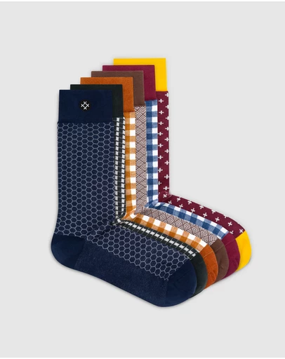 Sockdaily - Sway 6 Pack Crew Socks