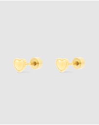 Wanderlust + Co - Heart Gold Flat Back Earrings