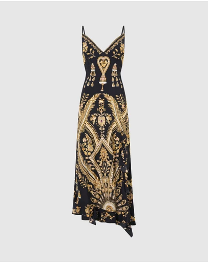 Camilla - Bias Slip Dress With Frill Hem