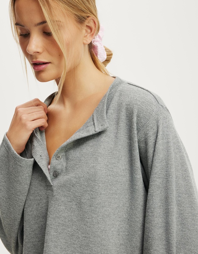 Cotton On Body - Super Soft Waffle Henley Top