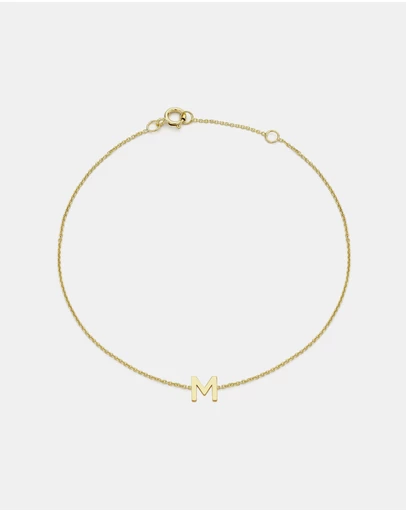 Zoe Olivia - 9K Gold Initial M Bracelet