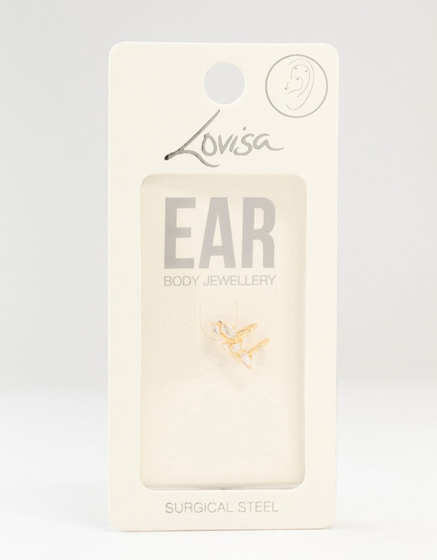 Lovisa - Gold Plated Surgical Steel Marquise Round Flat Back