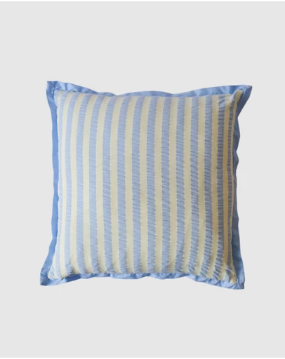 Mosey Me - Butter Blue Seersucker Square Cushion