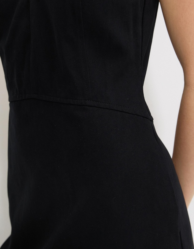 Calli - Matt Cotton Twill Midi Dress