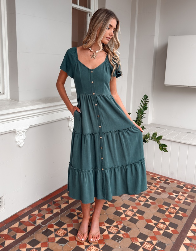 Esther & Co - Celie Dress - Deep Green