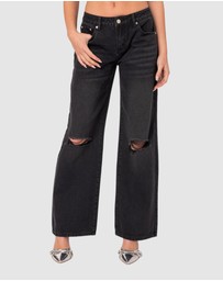 EDIKTED - Debbie Distressed Low Rise Jeans