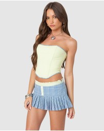 EDIKTED - Kayleigh Contrast Pinstripe Corset