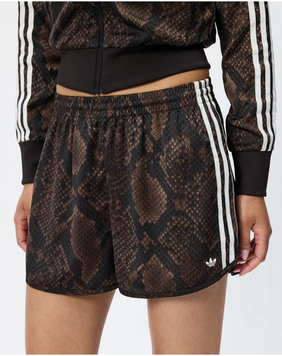adidas Originals - Snake Print Satin Shorts - ICONIC EXCLUSIVE