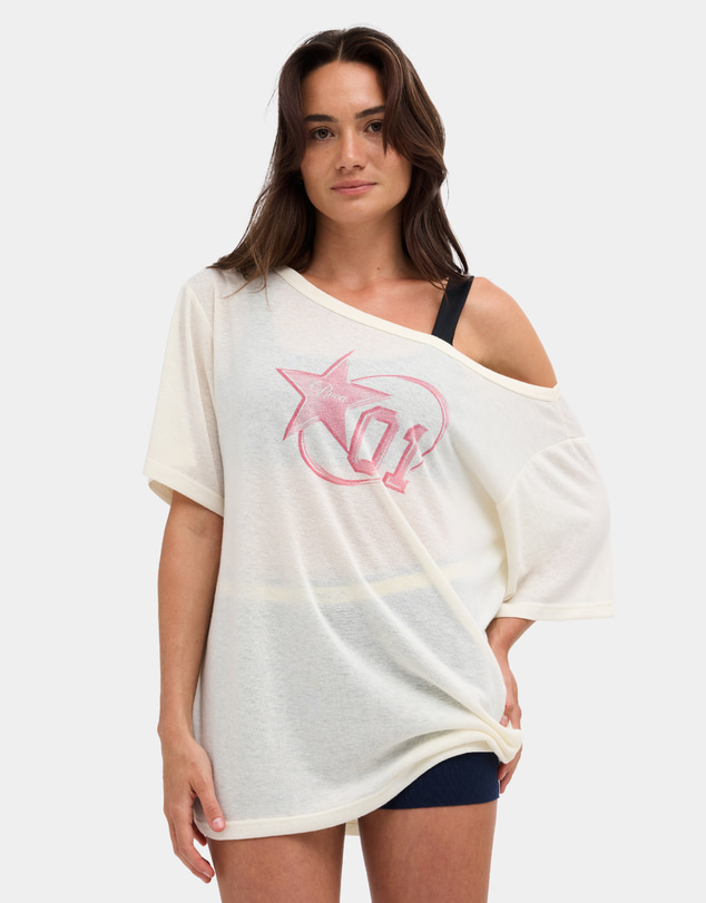 RVCA - Womens Leisure Club Off The Shoulder T-Shirt