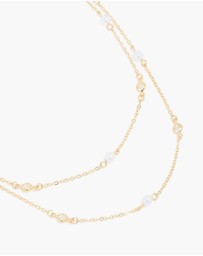 Lovisa - Gold Plated Cubic Zirconia & Pearl Layered Necklace