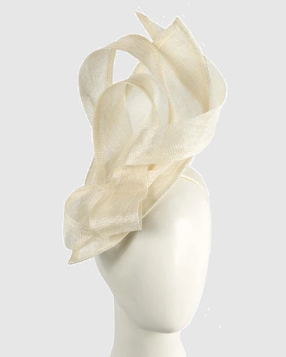 Max Alexander - Tall Cream Sinamay Fascinator Headband