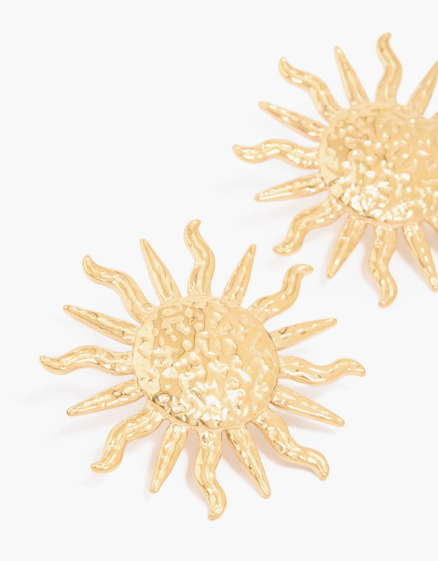 Lovisa - Waterproof Gold Plated Stainless Steel Sun Statement Stud Earrings