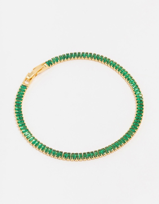 Lovisa - Gold Plated Brass Crystal Baguette Tennis Bracelet