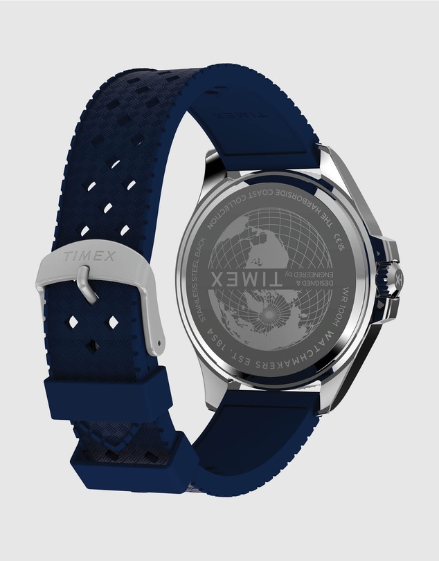 TIMEX - Harborside Coast Multifunction 43mm Synthetic Rubber Strap Watch